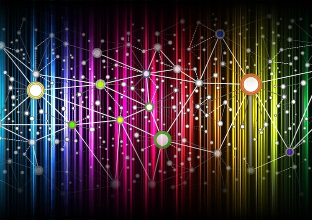 A visualization of a diverse dataset represented by different colored data points being fed into an AI algorithm, highlighting the concept of data diversity and representation.