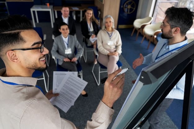 HR professionals in a training session, learning about the updated federal guidelines on workplace discrimination. The setting is a modern conference room, emphasizing learning and adaptation.