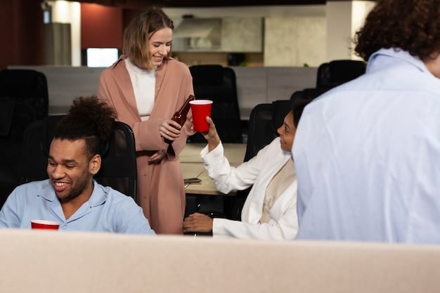 Recruiters conducting a panel interview with a diverse group of candidates in a modern, bright office. The scene emphasizes fairness and equal opportunity during the hiring process.