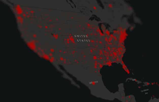 A detailed map of the United States highlighting regions with the highest reported incidents of hate crimes. The map includes data visualizations showing trends and patterns.