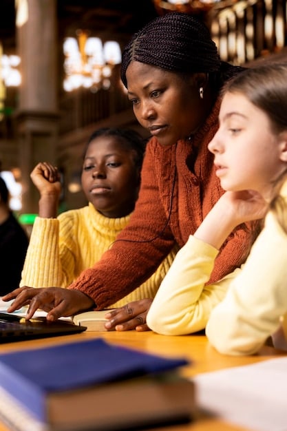 A diverse group of students in a classroom, representing equal access to education and the importance of investing in quality education for all.